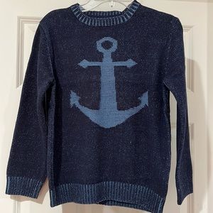 NWT Gymboree Boys Anchor Crewneck Sweater Nautical Size Medium (7-8)